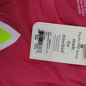 Mens Hot 🔥 Pink Psycho bunny cotton graphic t-shirt nwt size XS